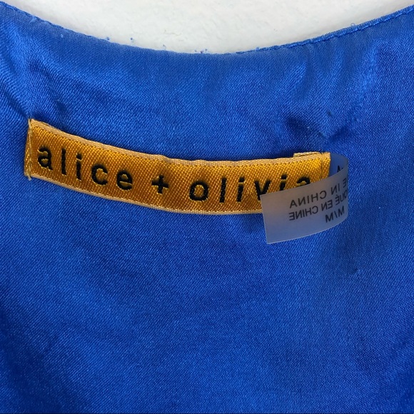 Alice + Olivia Anika Layered Asymmetrical Silk Hem Tank Dress Sz M - Picture 15 of 15